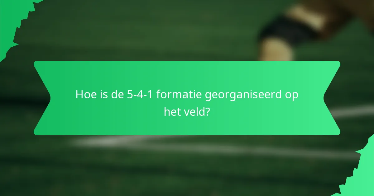 Hoe is de 5-4-1 formatie georganiseerd op het veld?